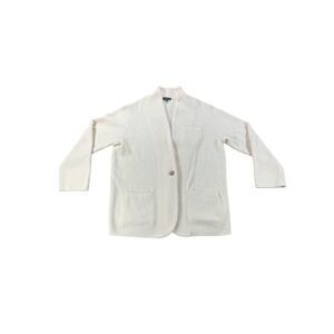 J. Crew Cream Knit Shawl Collar Cardigan Sweater Jacket Size L‎